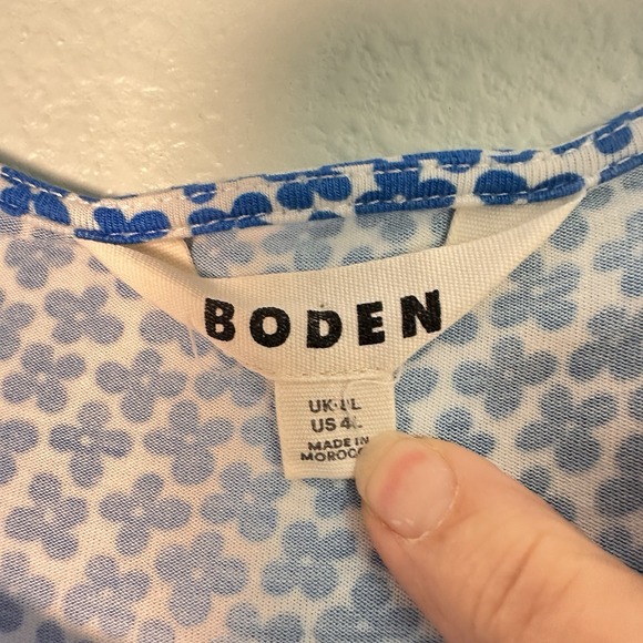 Boden Amelie Jersey Midi Dress size 4L Has Pockets‎  Blue Floral Print - Picture 2 of 6